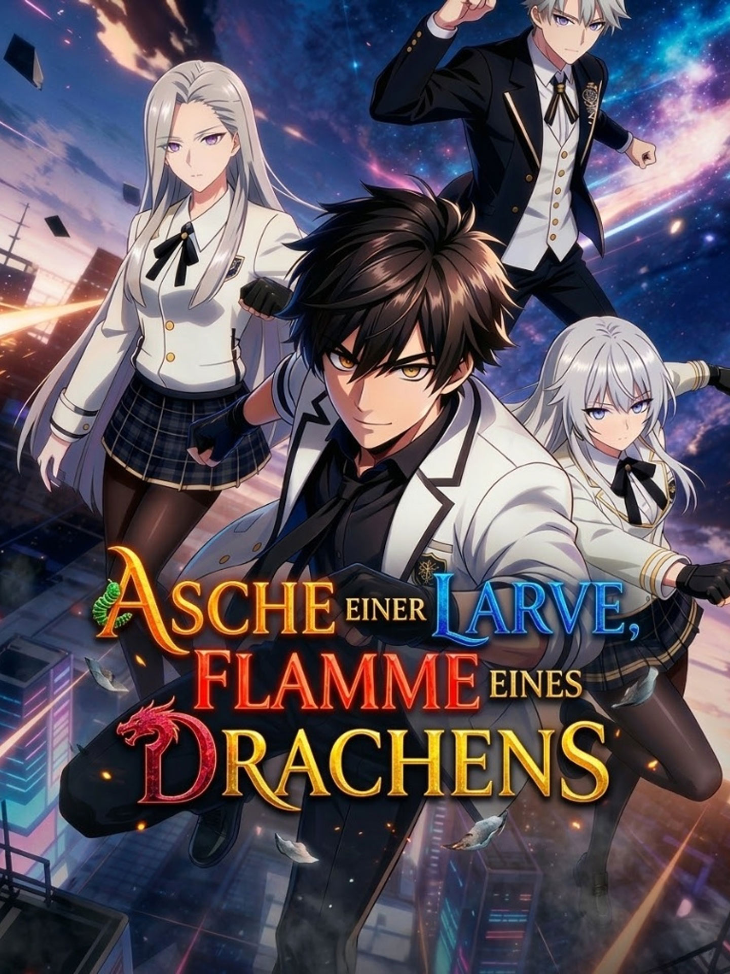 Asche einer Larve, Flamme eines Drachens